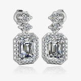 1 Carat Emerald Shape Halo Lab Grown Diamond Drop Earrings E1ECD HEERA GOLD