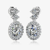 1.40 Carat Oval Shape Halo Lab Grown Diamond Drop Earrings E1OCD HEERA GOLD