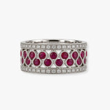 18K White Gold 1.10 Carat Ruby and Diamond Cocktail Ring