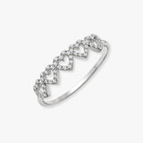 18ct White 0.15ct Natural Diamond 5 x Heart Ring