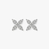 18ct White 0.25ct Natural Diamond X cluster stud earrings