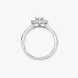18ct White 0.40ct Diamond Cluster Mill-Grain Edge Ring