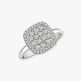 18ct White 0.55ct Natural Diamond Cluster Cushion Shape Ring