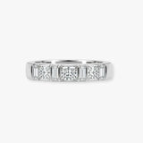 18ct White 0.87ct Princess Cut & Baguette Natural Diamond Ring