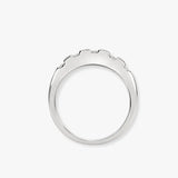 18ct White 0.87ct Princess Cut & Baguette Natural Diamond Ring