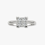 18ct White 1.00ct 4 x Princess Cut Natural Diamond Ring