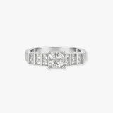 18ct White 1.18ct Princess Cut Natural Diamond Cluster Ring
