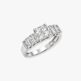 18ct White 1.18ct Princess Cut Natural Diamond Cluster Ring