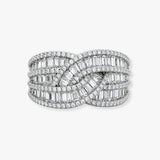 18ct White 1.83ct Round & Baguette Natural Diamond Ring