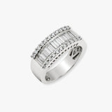 18ct White 2.00ct Round & Baguette Natural Diamond Ring