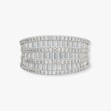 18ct White 2.21ct Round & Baguette Natural Diamond Ring