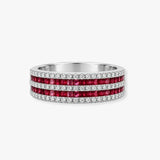 18ct White Diamond-0.35ct Ruby-0.95ct Ring