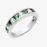 18ct White Diamond-0.55ct Em-0.65ct 1\2 Eternity Ring HEERA DIAMONDS