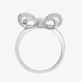 18ct White Gold 0.46ct Diamond R.B.C & Baguette Bow Ring HEERA DIAMONDS