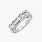 18ct White Gold 0.52ct Natural Diamond Round Brilliant Cut & Baguette Ring