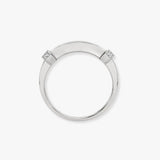 18ct White Gold 0.52ct Natural Diamond Round Brilliant Cut & Baguette Ring