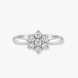 18ct White Gold 1.00ct 7 Stone Cluster Natural Diamond Ring