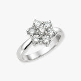 18ct White Gold 1.00ct 7 Stone Cluster Natural Diamond Ring