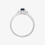 18ct White Gold Diamond And Sapphire 3 Stone Ring HEERA DIAMONDS