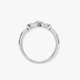 18ct White Gold Heart Shaped Natural Diamond Ring