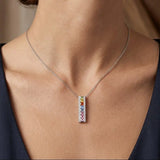 18ct White Gold Natural Diamond And Multi Coloured Sapphire Pendant