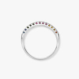 18ct White Gold Natural Diamond And Multi Coloured Sapphires Ring