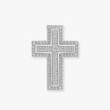 18ct White Gold Natural Diamond Cross Pendent