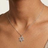 18ct White Gold Natural Diamond Star of David Pendant - 0.60ct