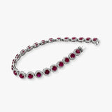 18ct White Gold Round Brilliant Ruby and 15 Carat Lab Grown Diamond Bracelet