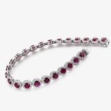 18ct White Gold Round Brilliant Ruby and Diamond Bracelet HEERA DIAMONDS