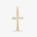 18ct White Gold & Yellow Gold Natural Diamond Cross Pendant