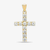 18ct White Gold & Yellow Gold Natural Diamond Cross Pendant