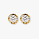18ct Yellow Gold 20pts Rub Over Diamond Earrings
