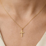 18ct Yellow Natural Diamond Invisible Set Cross Pendent