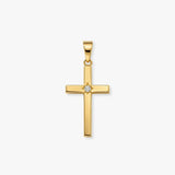 18ct Yellow Natural Diamond Star Set Cross Pendent