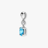 9ct White Diamonds - 4pts Aquamarine -40pts Drop Pendant