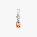 9ct White Diamonds - 4pts Morganite - 45pts Drop Pendant