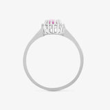 9ct White Gold Diamond And Pink Sapphire Ring HEERA DIAMONDS