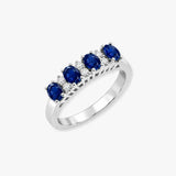 9ct White Gold Natural Diamond 12pts & Sapphire 1.05ct Ring
