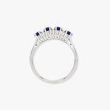 9ct White Gold Natural Diamond 12pts & Sapphire 1.05ct Ring