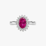 9ct White Gold Natural Diamond 23pts & Pink Sapphire 1.06ct Ring
