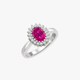 9ct White Gold Natural Diamond 23pts & Pink Sapphire 1.06ct Ring