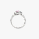9ct White Gold Natural Diamond 23pts & Pink Sapphire 1.06ct Ring
