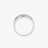 9ct White Gold Natural Diamond And Black Natural Diamond Ring