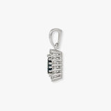 9ct White Gold Natural Diamond And Sapphire Pendant