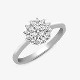 9ct White Gold Natural Diamond Cluster Ring