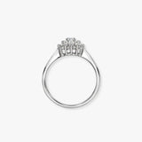 9ct White Gold Natural Diamond Cluster Ring