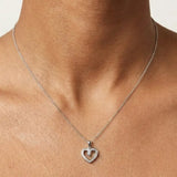 9ct White Gold Natural Diamond Heart Pendant