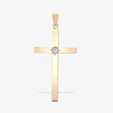 9ct Yellow Gold Diamond Cross HEERA DIAMONDS