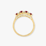 9ct Yellow Gold Natural Diamond 12pts & Ruby 92pts Ring